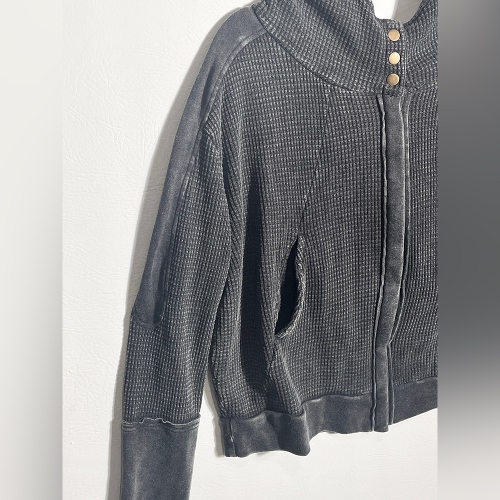 Hard Tail Forever Charcoal Waffle Knit Hoodie Large - Picture 3 of 12
